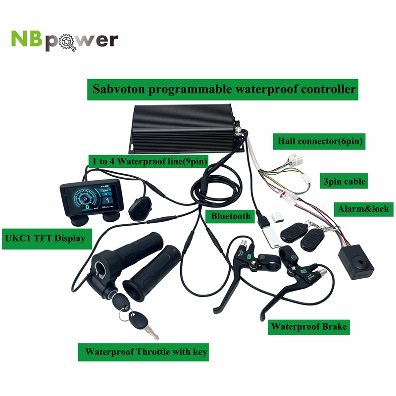 72V 5000W Hub Motor Kit - Contrôleur programmable Sabvoton SVMC 72V 80A